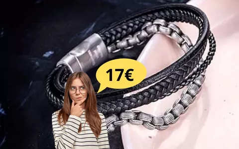 San Valentino si avvicina: sorprendilo con questo braccialetto in Pelle e Acciaio ora a soli 17 euro!