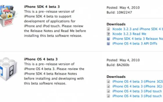Apple rilascia agli sviluppatori iPhone OS 4.0 SDK beta 3