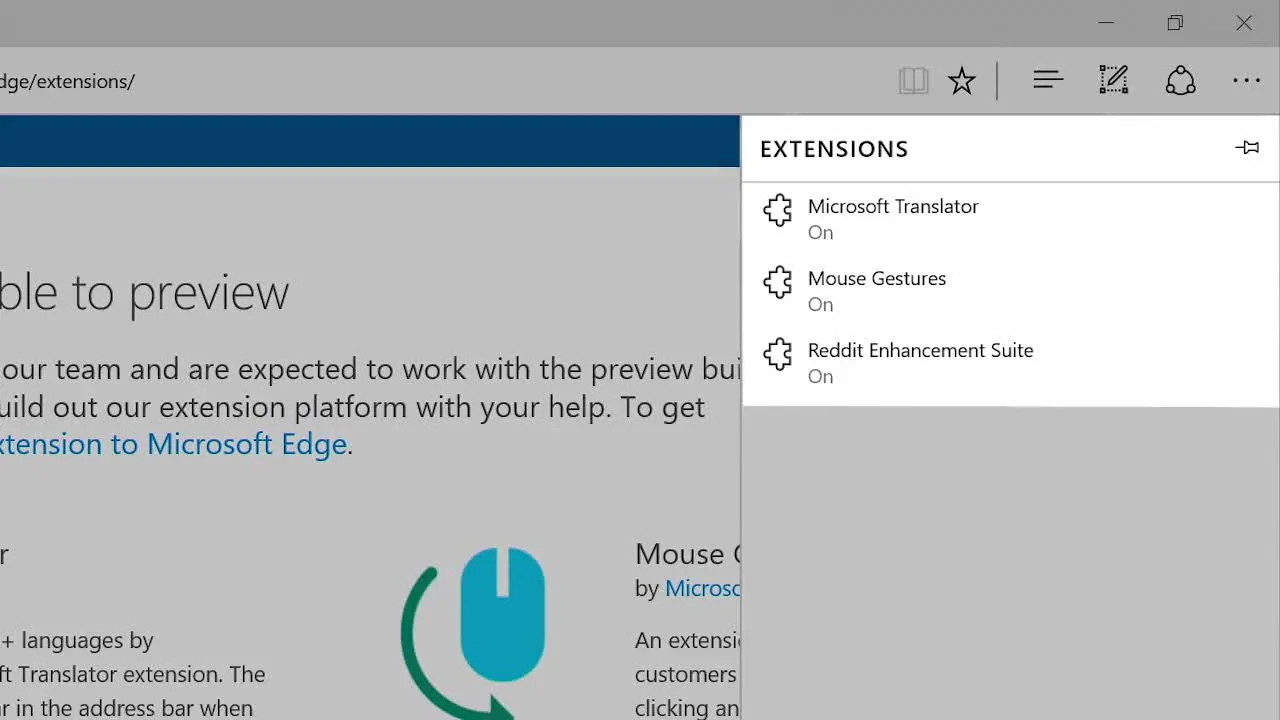 Le estensioni del browser Microsoft Edge