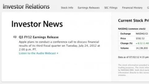 Apple annuncerà la trimestrale 3Q 2012 il 24 luglio