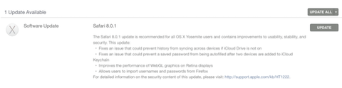 Safari, Apple rilascia (e ritira) update per OS X Yosemite, Mavericks, Mountain Lion