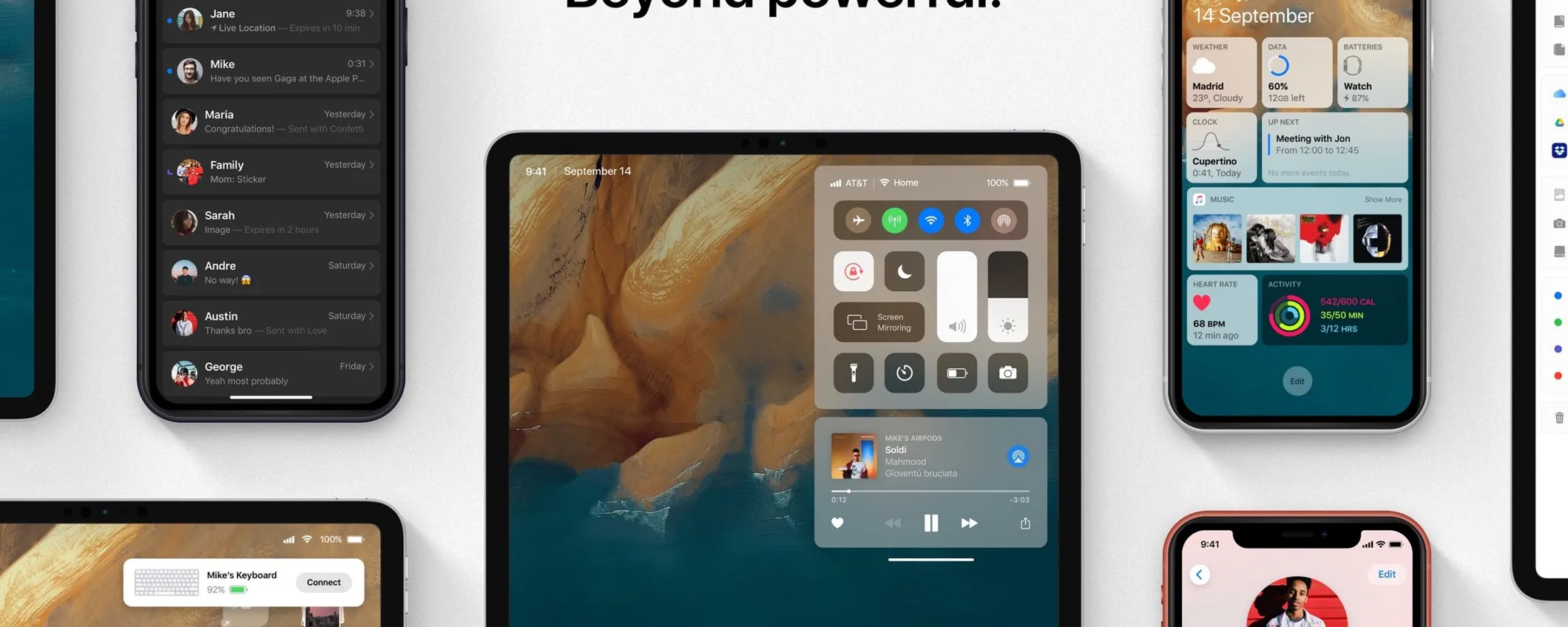 iOS 13, il concept mostra Dark Mode e Modalità Display per iPad