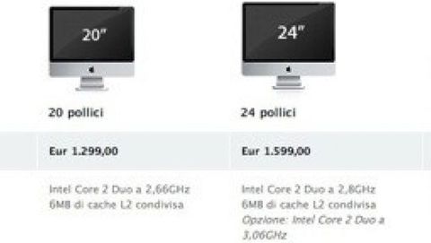 Apple aggiorna gli iMac: processori fino a 3,06GHz