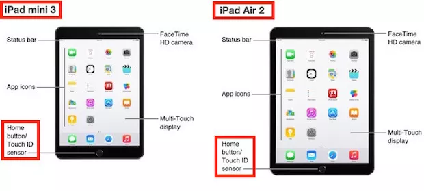 iPad Air 2 e iPad mini 3, confermati Touch ID e modalità Burst nelle foto