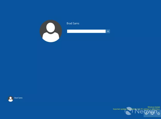 Windows 10 - Nuovo login screen