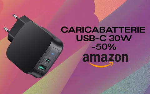 Il caricabatterie USB-C da 30W che tanto piace agli utenti Amazon è TORNATO al 50%