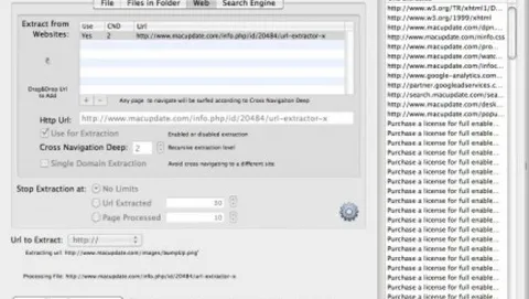URL Extractor X, estrarre indirizzi email e URL contenuti in una pagina Web, su Google o in un file