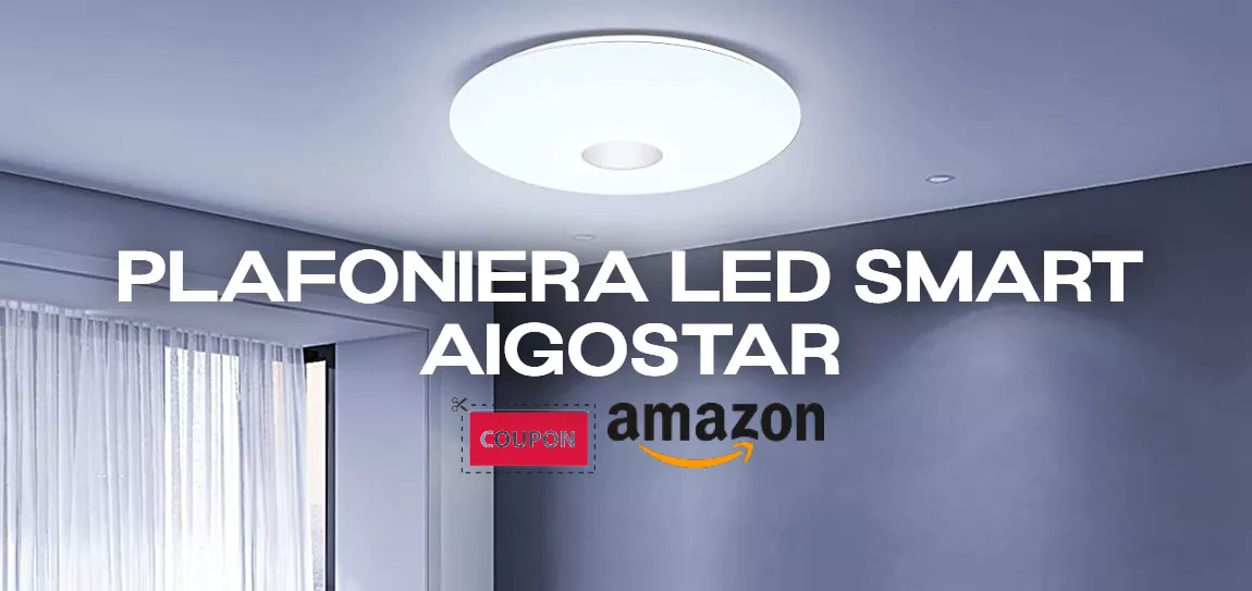 Plafoniera LED smart di Aigostar: SCONTO FOLLE del 70% su Amazon