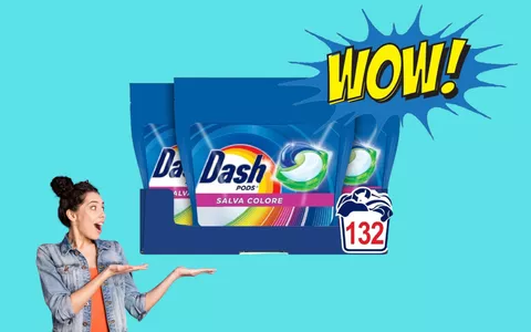 Dash Pods Detersivo per lavatrice: con SOLI 34 EURO oggi ti assicuri 132 LAVAGGI