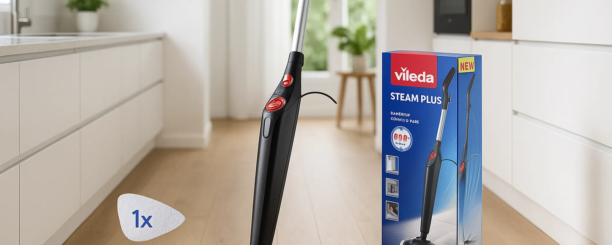 Pulizia impeccabile senza detergenti con la Scopa a vapore Vileda a meno di 60€