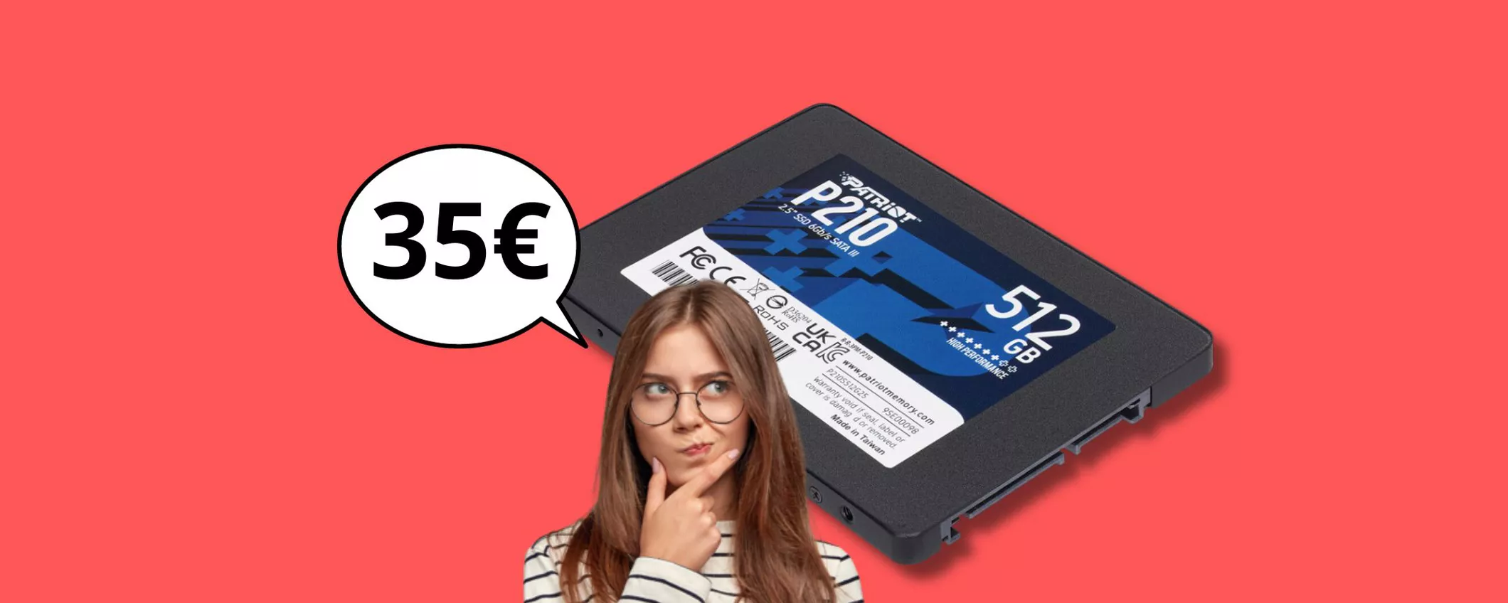 Velocizza il tuo Pc con soli 35 euro: acquista l'Hard disk esterno PATRIOT P210 da 512 GB in OFFERTA!