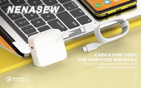 Caricatore 65W USB-C compatibile: costa 3 volte meno di quello Apple