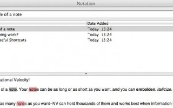 Notational Velocity: ora è Open Source e compatibile con Snow Leopard