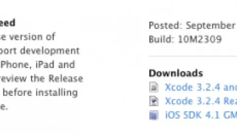 Apple invia iOS 4.1 Gold Master agli sviluppatori