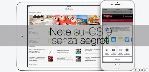 iOS 9, tutti i segreti dell'app Note: disegni, foto e elenchi