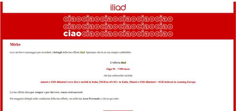Iliad: l'email che sembra phishing ma non lo è