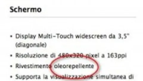 Lo schermo di iPhone 3G S è oleorepellente