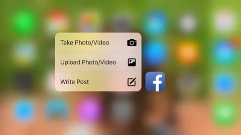 Facebook aggiorna la sua app iOS col supporto a 3D Touch
