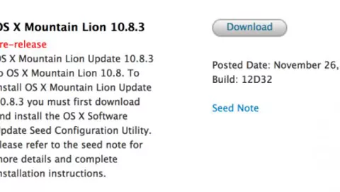 Apple invia la prima beta di OS X 10.8.3 agli sviluppatori