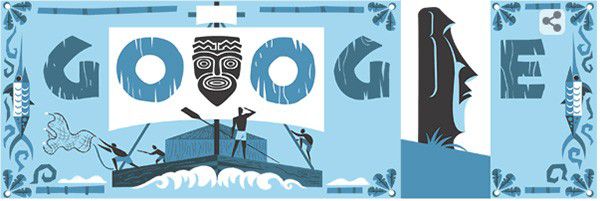 Il Google doodle di oggi dedicato all'antropologo, esploratore, regista e scrittore norvegese Thor Heyerdahl