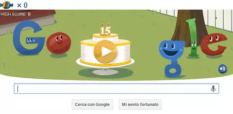 Google festeggia i 15 anni con un doodle
