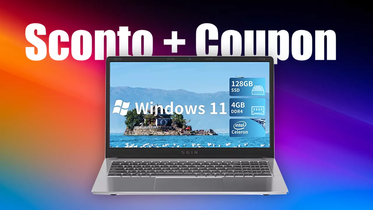 Laptop Windows 11 (8GB RAM, 256GB SSD) sconto 66% + Coupon 50€
