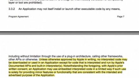 Sezione 3.2.2 della SDK: Apple ci ripensa