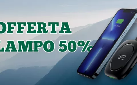 Caricabatterie wireless 15W in OFFERTA LAMPO su Amazon: solo 10€ con lo SCONTO 50%