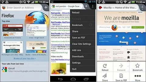 Firefox 14 Beta su smartphone e tablet Android
