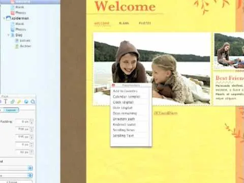 iWeb Valet widgets tutorial with sound