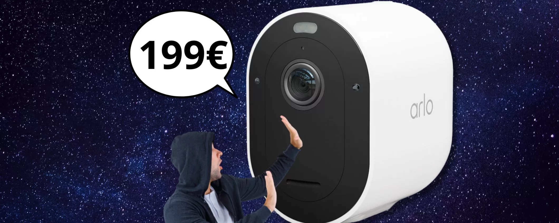 Ladri in fuga con questa telecamera di sicurezza Arlo in OFFERTA: rilevamento movimento e allarme inclusi!