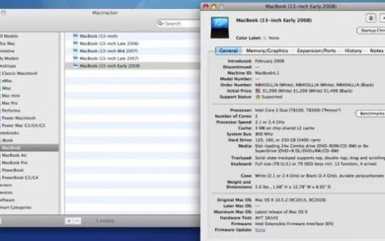 MacTracker X: informazioni su tutti i Mac mai prodotti
