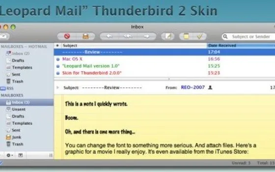 Thunderbird somiglia ad Apple Mail (grazie ad una skin)