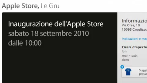Il 18 settembre apre l'Apple Store di Torino