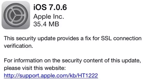 iOS 7.0.6 disponibile per il download