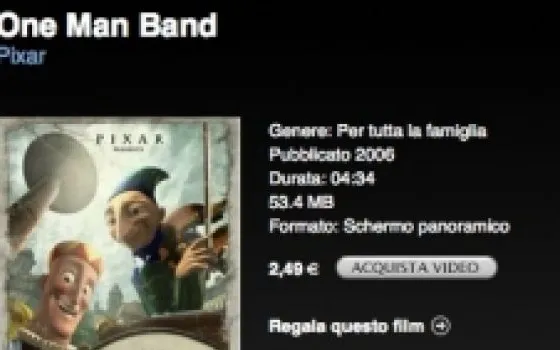 Nuovo corto Pixar su iTunes Store