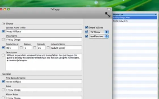 TvTaggr: freeware per aggiungere metatag ai podcast e film