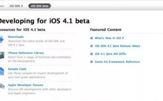 Apple rilascia iOS 4.1 beta