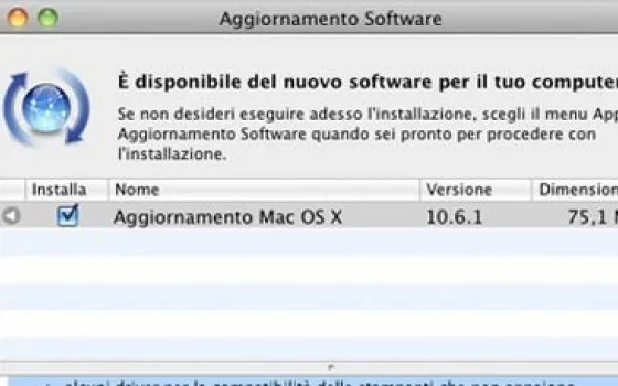Rilasciato Mac OS X 10.6.1