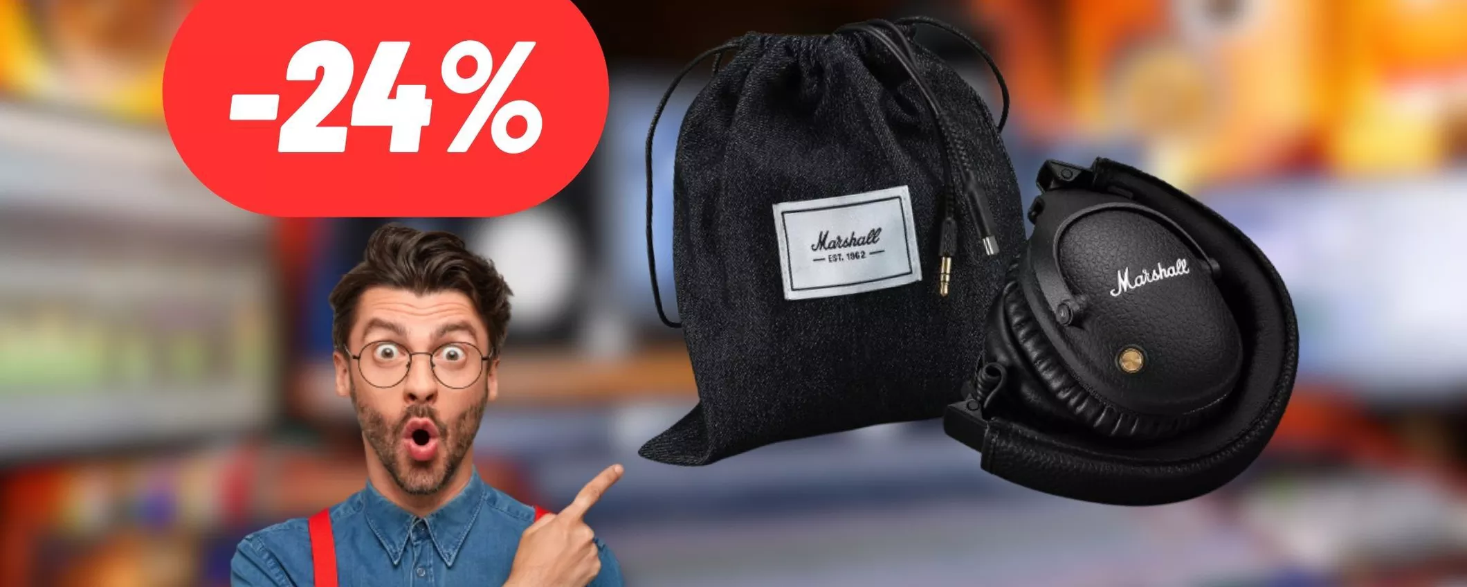 Tutta la STORICA qualità di Marshall nelle cuffie al 24% di sconto