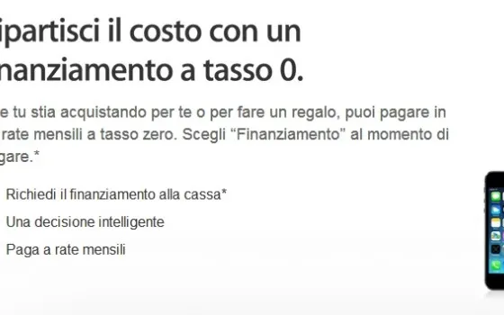 Apple Store, finanziamenti a tasso zero per tutto il periodo natalizio