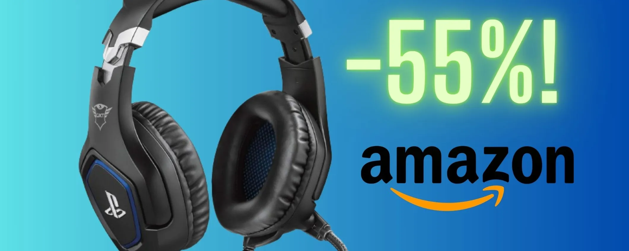 Amazon: cuffie da gaming con licenza PlayStation al 55% di sconto
