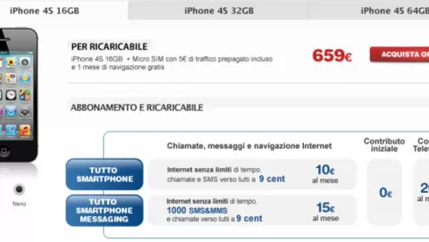 iPhone 4S: L'offerta di TIM per ricaricabili ed abbonamenti
