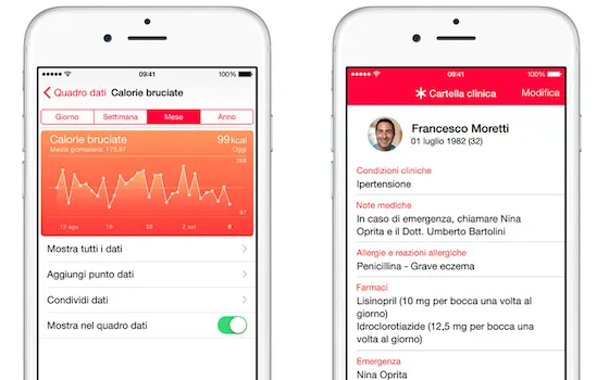 Creare una Cartella Clinica personale nell'app Salute su iPhone