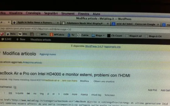 MacBook Air e Pro con Intel HD4000 e monitor esterni, problemi con l'HDMI