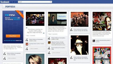 PinView: vedere Facebook come se fosse Pinterest