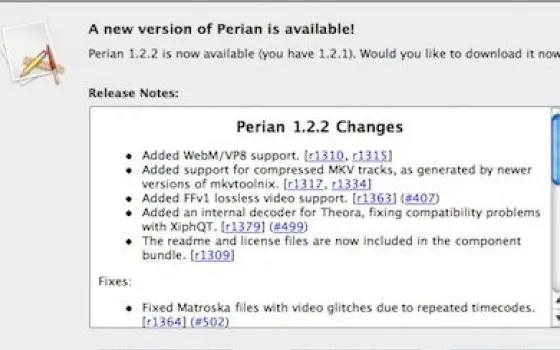 Perian 1.2.2 si appresta al commiato coi PowerPC