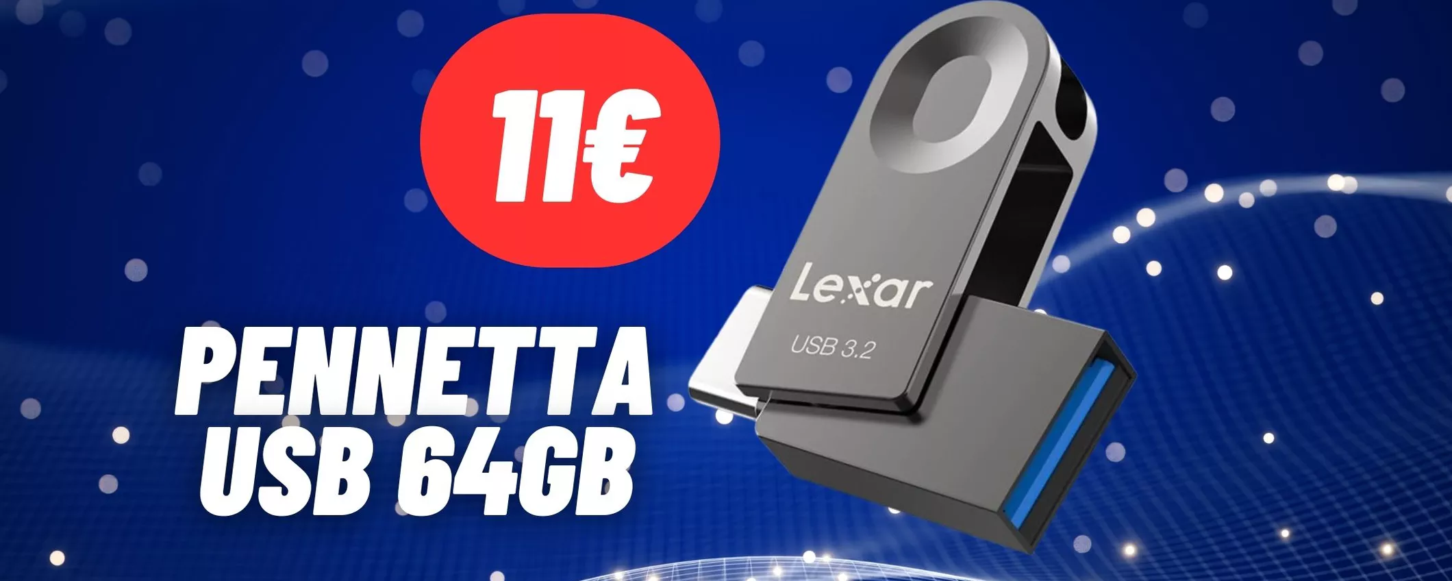 Pennetta USB Lexar da 64GB a 11€ con le offerte del Prime Day 2024