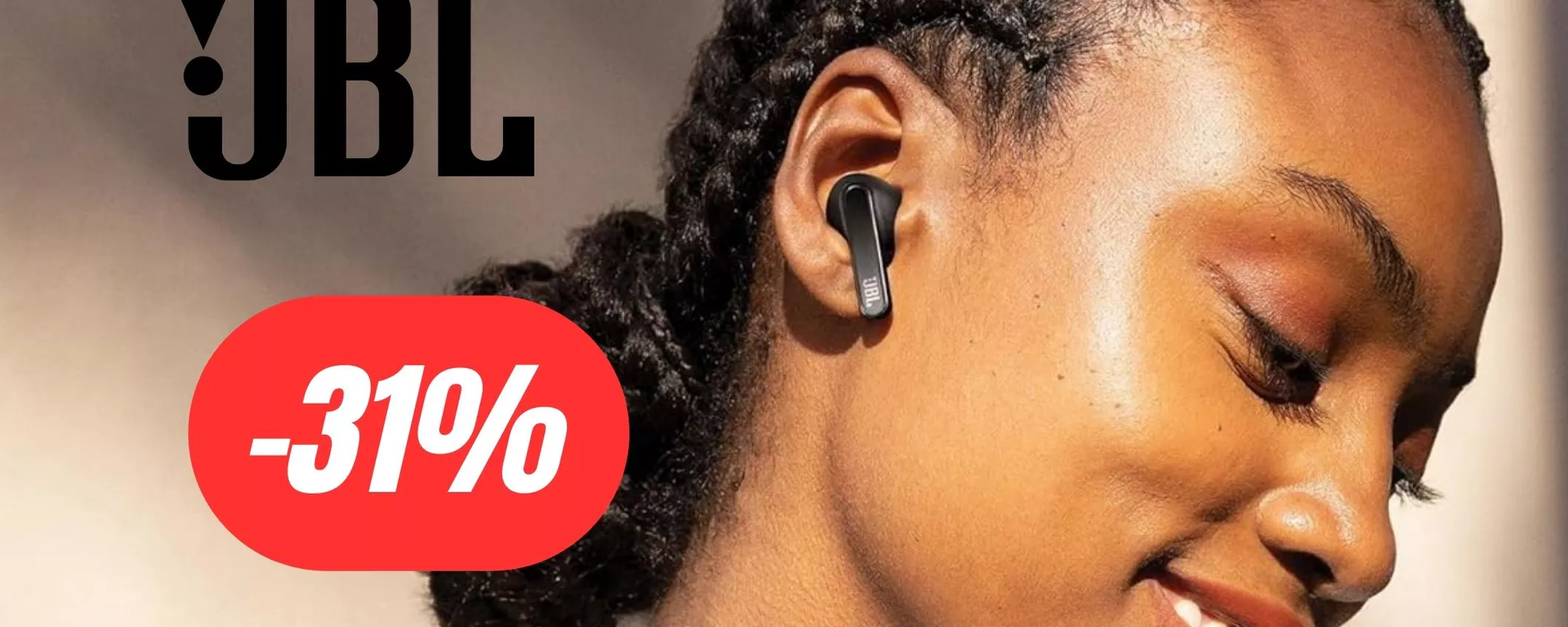 Cuffie bluetooth JBL: cancellazione rumore e 40 ore di batteria (-31%)