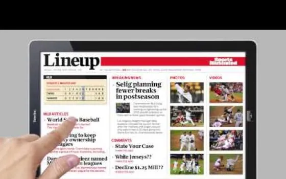 Una demo di Sports Illustrated ottimizzato per Tablet